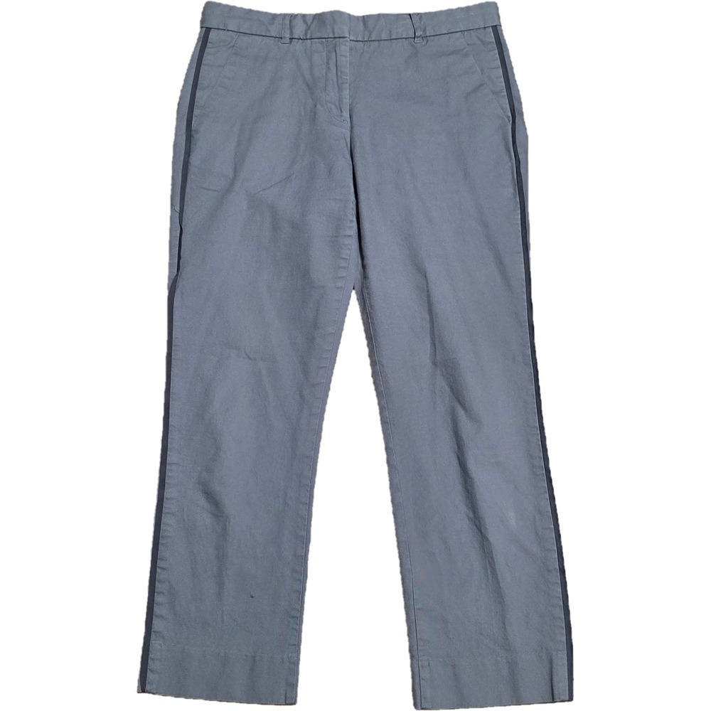 Gap‎ True Straight Gray Pants Women's Size 2 Cotton Spandex Side Stripe Casual
